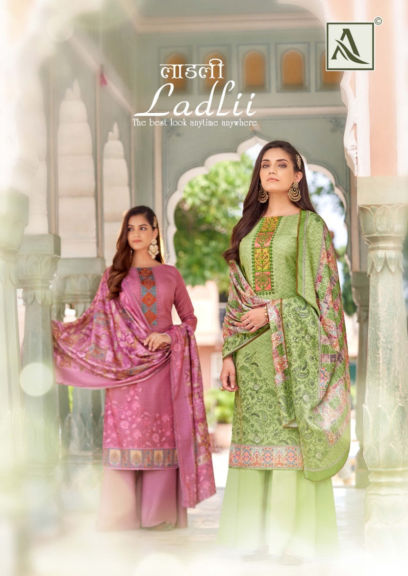 Alok Suit Ladlii Pure Jam Cotton Digital Print Fancy Embroidery Work Salwar Suit
