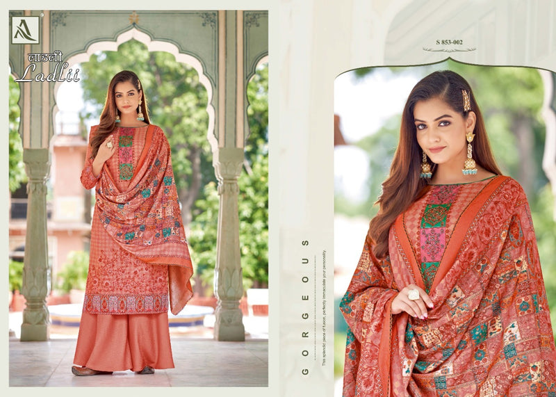 Alok Suit Ladlii Pure Jam Cotton Digital Print Fancy Embroidery Work Salwar Suit