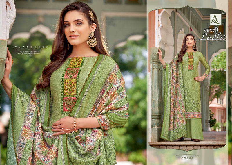 Alok Suit Ladlii Pure Jam Cotton Digital Print Fancy Embroidery Work Salwar Suit