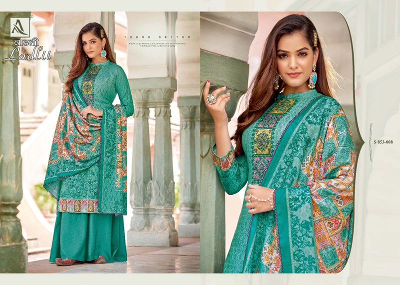 Alok Suit Ladlii Pure Jam Cotton Digital Print Fancy Embroidery Work Salwar Suit