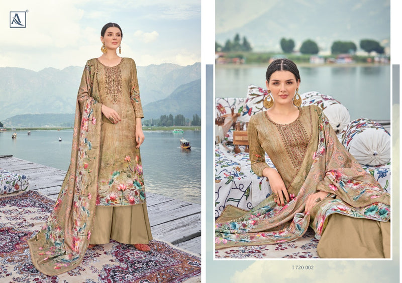 Alok Suit Nalinii Pure Jam Cotton Digital Print Fancy Embroidered Work Salwar Kameez