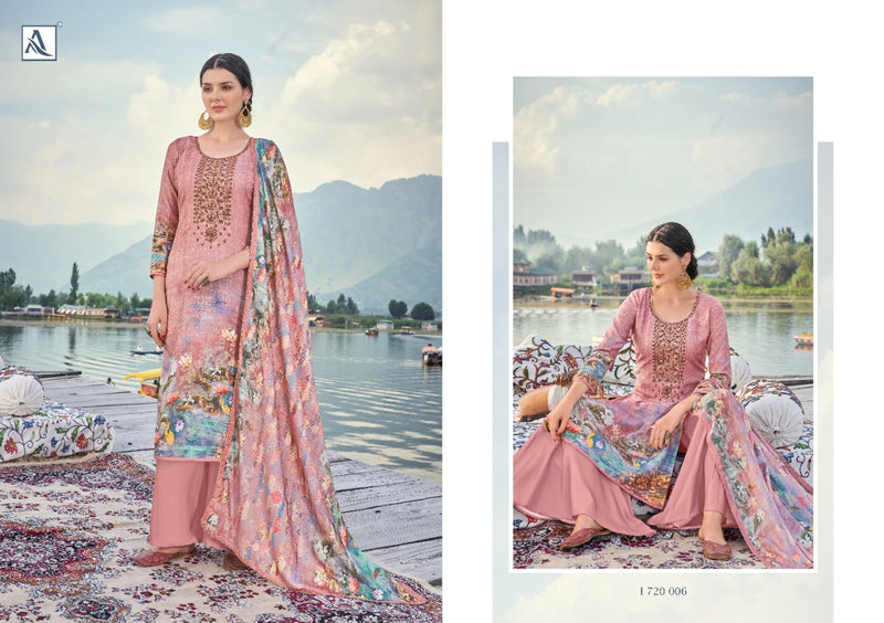 Alok Suit Nalinii Pure Jam Cotton Digital Print Fancy Embroidered Work Salwar Kameez