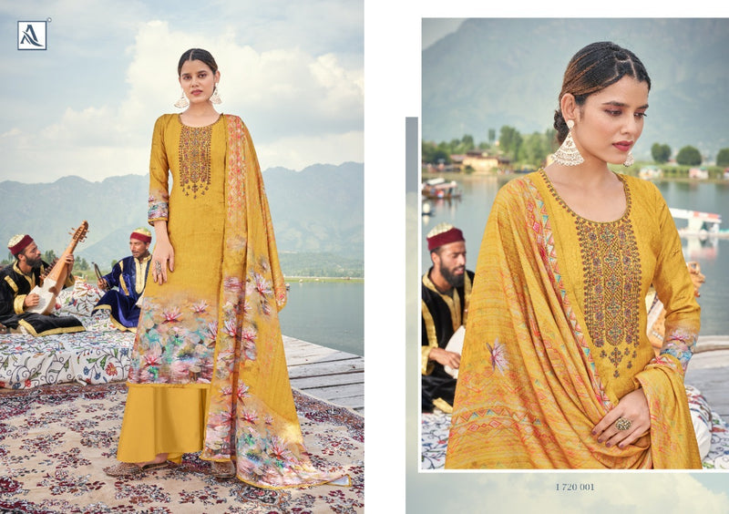 Alok Suit Nalinii Pure Jam Cotton Digital Print Fancy Embroidered Work Salwar Kameez
