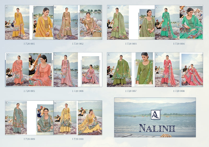Alok Suit Nalinii Pure Jam Cotton Digital Print Fancy Embroidered Work Salwar Kameez