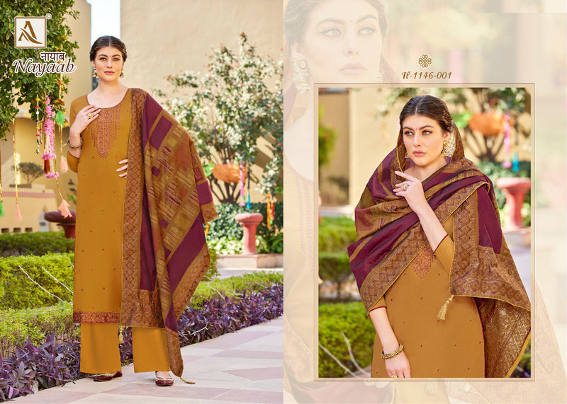 Alok Suit Nayaab Pure Jam Cotton Embroidered Swarovaski Diamond Work Salwar Suit