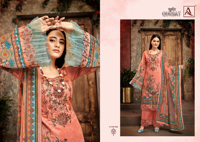 Alok Suit Qurbat Vol 8 Zam Cotton Digital Printed Fancy Embroidery Work Salwar Suit