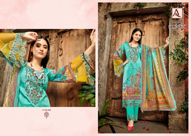 Alok Suit Qurbat Vol 8 Zam Cotton Digital Printed Fancy Embroidery Work Salwar Suit