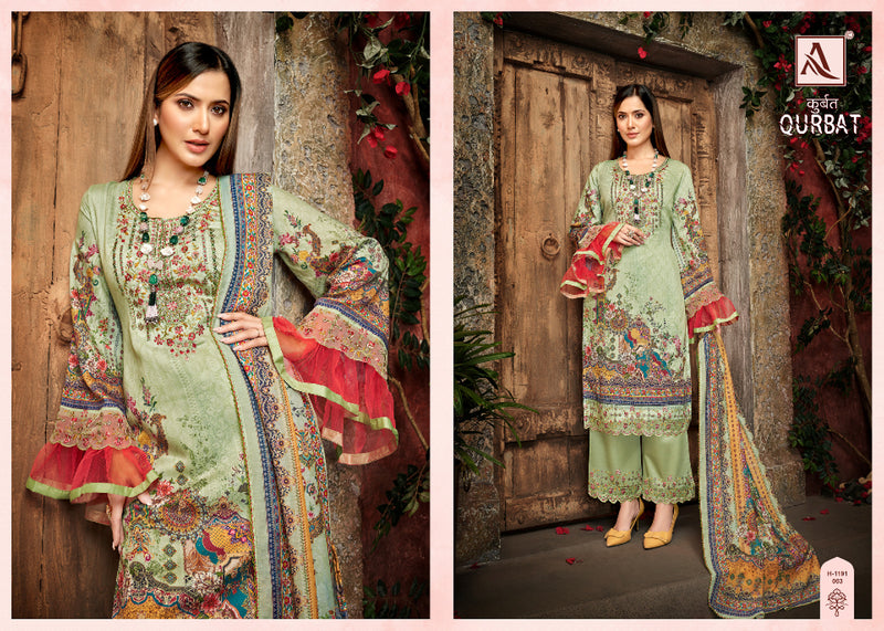 Alok Suit Qurbat Vol 8 Zam Cotton Digital Printed Fancy Embroidery Work Salwar Suit