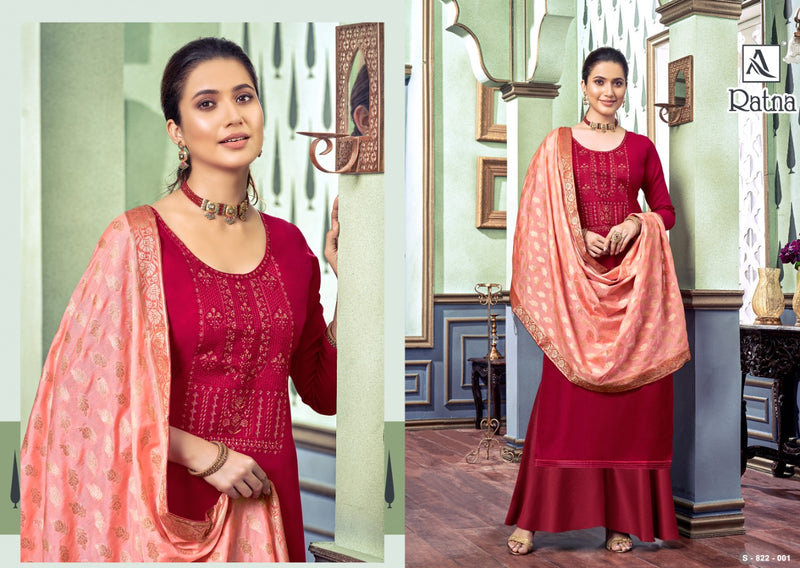 Alok Suit Ratna Viscose Rayon Dyed With Embroidery Work Suit