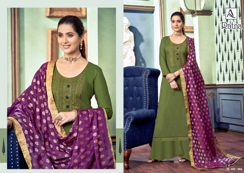 Alok Suit Ratna Viscose Rayon Dyed With Embroidery Work Suit