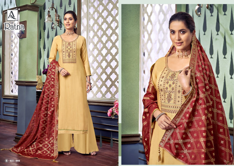 Alok Suit Ratna Viscose Rayon Dyed With Embroidery Work Suit