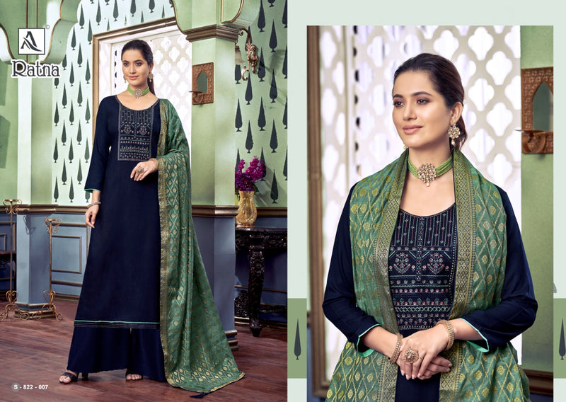 Alok Suit Ratna Viscose Rayon Dyed With Embroidery Work Suit