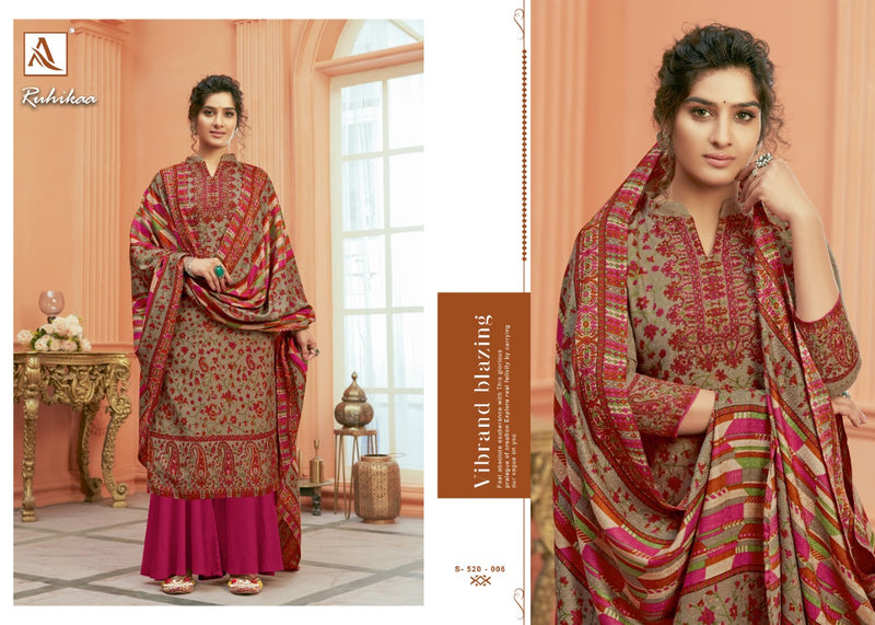 Alok Suit Ruhikaa Pure Wool Pashmina Digital Pirnt Swarovski Work Salwar Kameez
