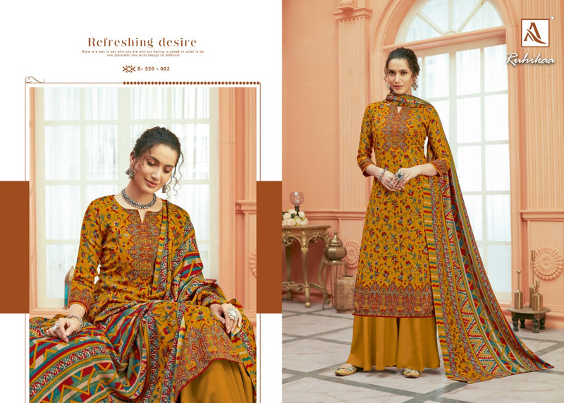 Alok Suit Ruhikaa Pure Wool Pashmina Digital Pirnt Swarovski Work Salwar Kameez