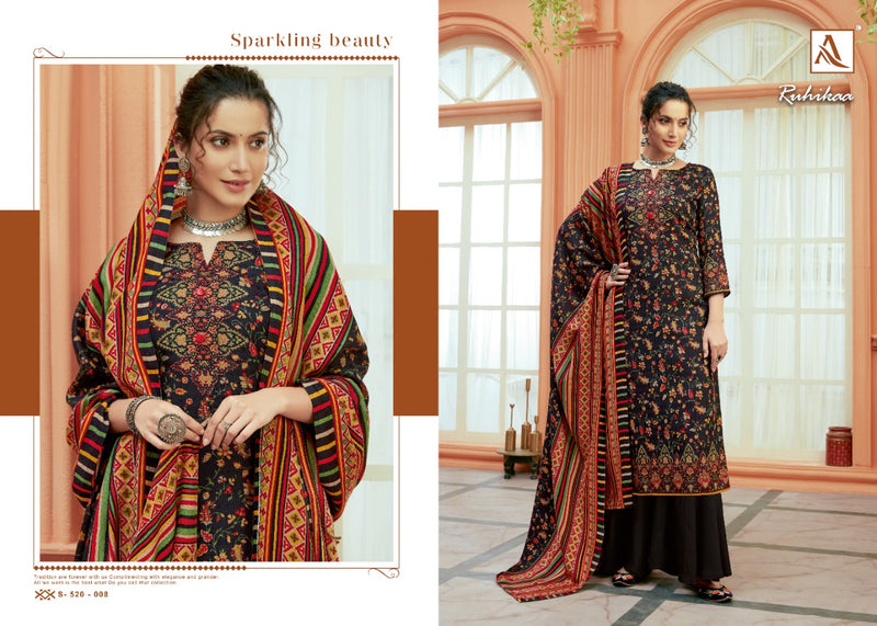 Alok Suit Ruhikaa Pure Wool Pashmina Digital Pirnt Swarovski Work Salwar Kameez