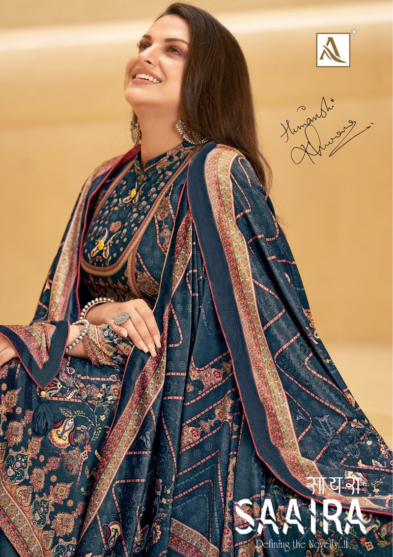 Alok Suit Saaria Pure Viscose Velvet Digital Print Diamond Work Salwar Suit