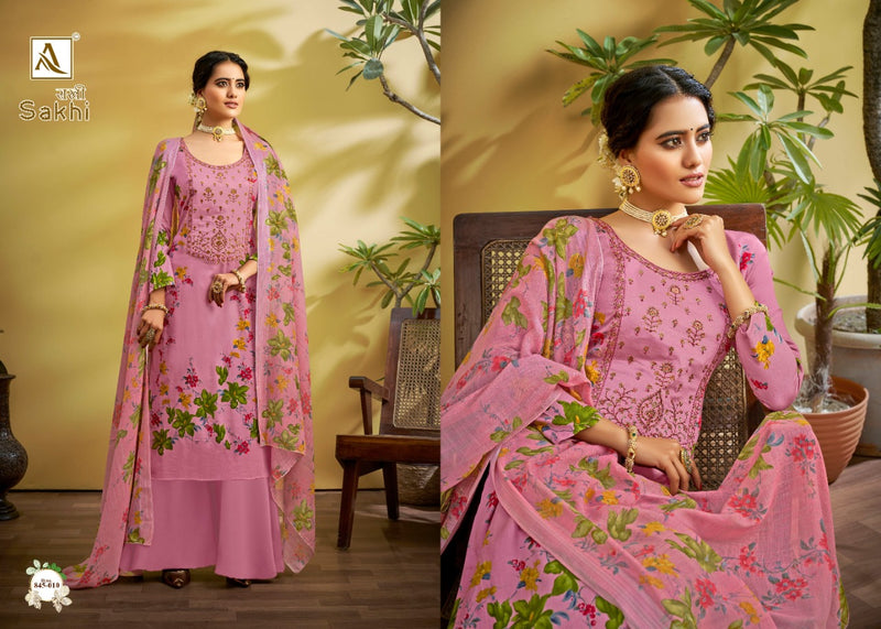 Alok Suit Sakhi Jam Digital Print With Fancy Thread Embroidery Work Salwar Kameez