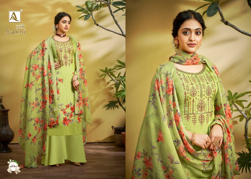 Alok Suit Sakhi Jam Digital Print With Fancy Thread Embroidery Work Salwar Kameez