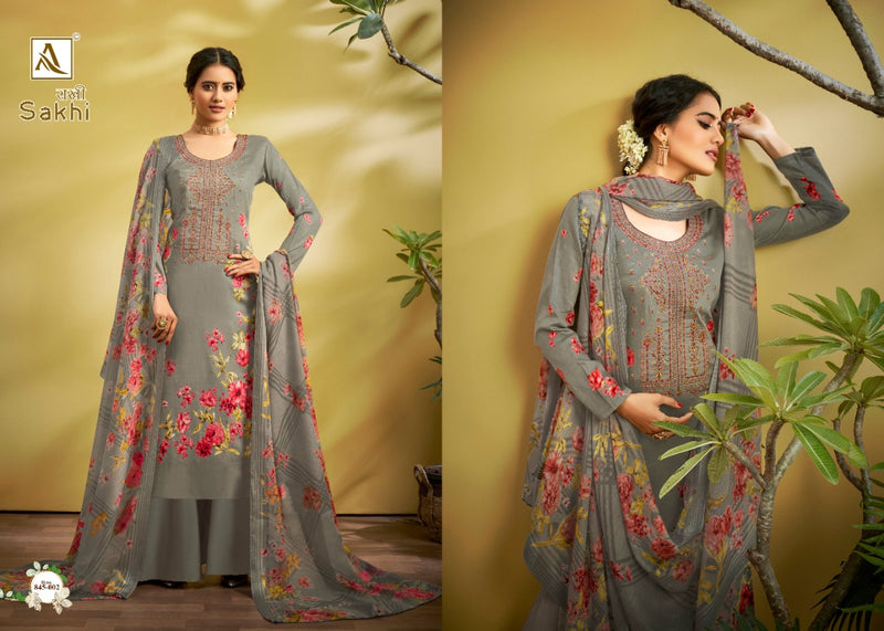 Alok Suit Sakhi Jam Digital Print With Fancy Thread Embroidery Work Salwar Kameez