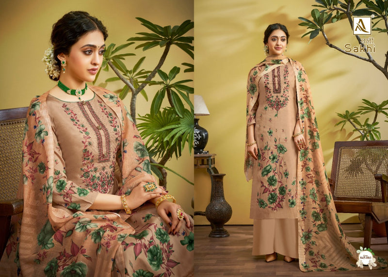Alok Suit Sakhi Jam Digital Print With Fancy Thread Embroidery Work Salwar Kameez