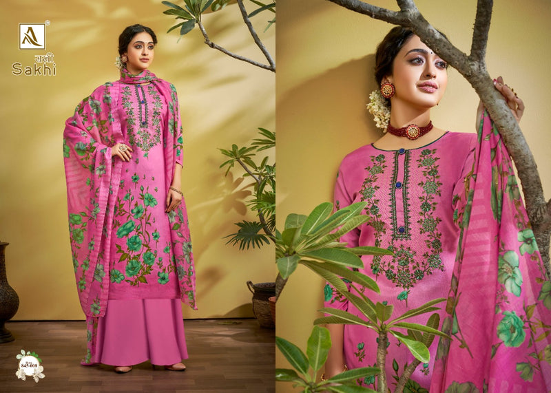 Alok Suit Sakhi Jam Digital Print With Fancy Thread Embroidery Work Salwar Kameez
