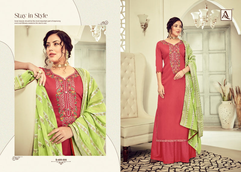 Alok Suit Shaffa Pure Jam Cotton Fancy Embroidered Work Salwar Kameez