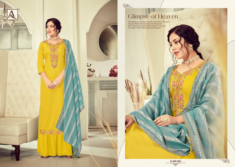 Alok Suit Shaffa Pure Jam Cotton Fancy Embroidered Work Salwar Kameez