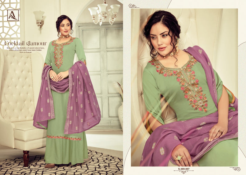 Alok Suit Shaffa Pure Jam Cotton Fancy Embroidered Work Salwar Kameez
