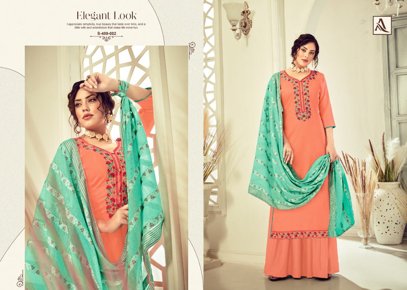 Alok Suit Shaffa Pure Jam Cotton Fancy Embroidered Work Salwar Kameez