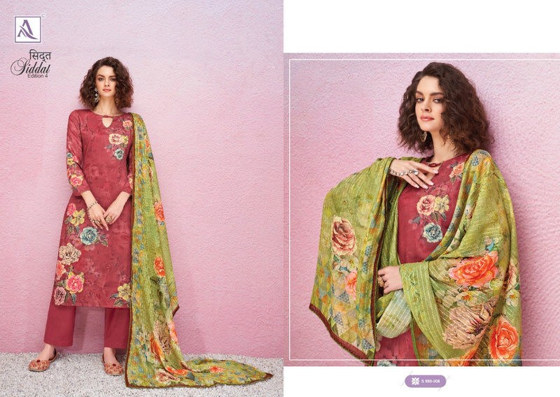 Alok Suit Siddat Pure Jam Cotton Digital Print Exclusive Zari Work Salwar Kameez