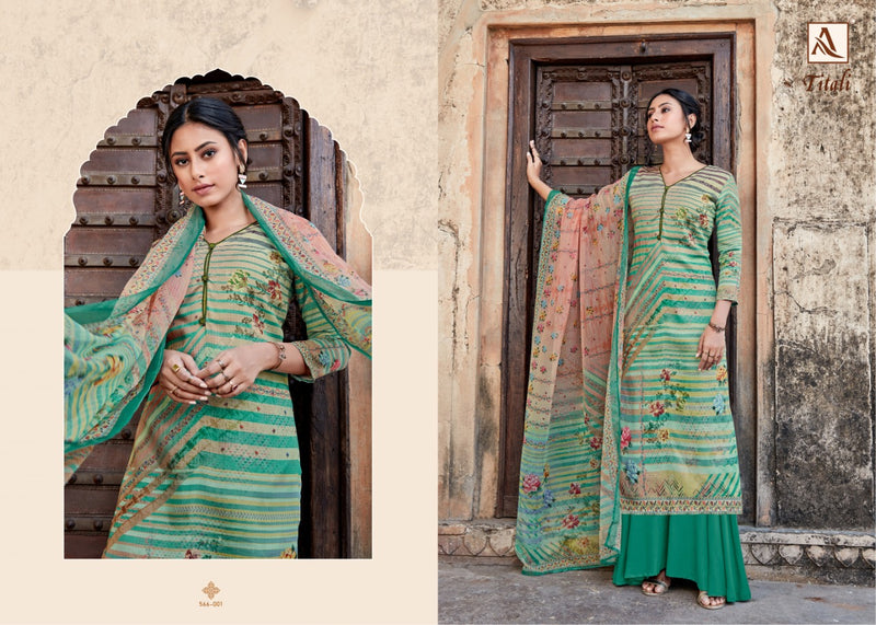 Alok Suit Titali Jam Satin Digital Print Swarovski Diamond Work Salwar Suits