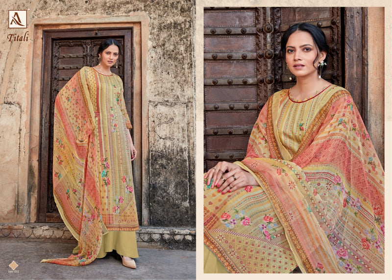 Alok Suit Titali Jam Satin Digital Print Swarovski Diamond Work Salwar Suits