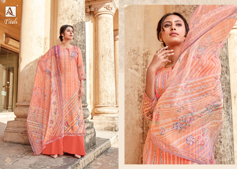 Alok Suit Titali Jam Satin Digital Print Swarovski Diamond Work Salwar Suits