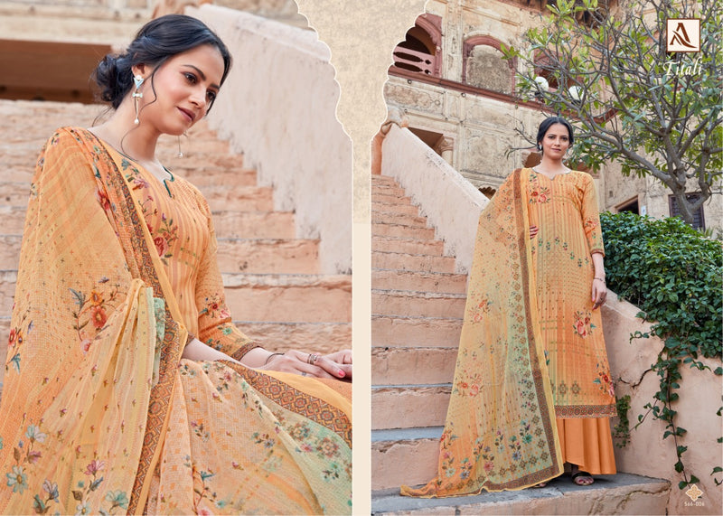 Alok Suit Titali Jam Satin Digital Print Swarovski Diamond Work Salwar Suits