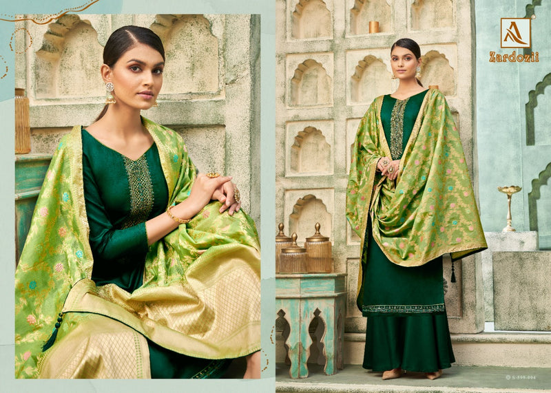 Alok Suit Zardozii Pure Jam Cotton Fancy Embroidery Work Salwar Suits