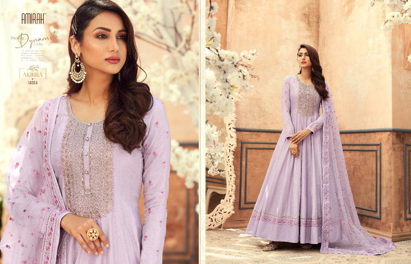 Amirah Designer Launch Akiraa Dola Silk With Heavy Embroidery And Handwork Designer Wedding Wear Salwar Kameez
