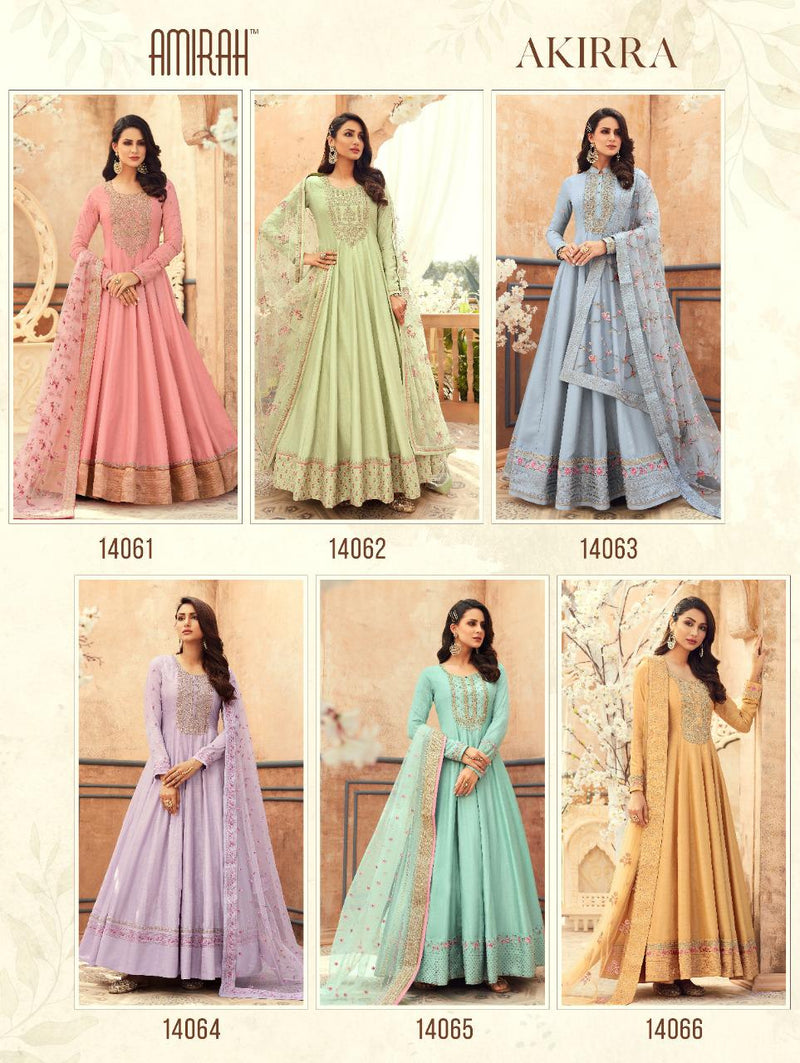Amirah Designer Launch Akiraa Dola Silk With Heavy Embroidery And Handwork Designer Wedding Wear Salwar Kameez