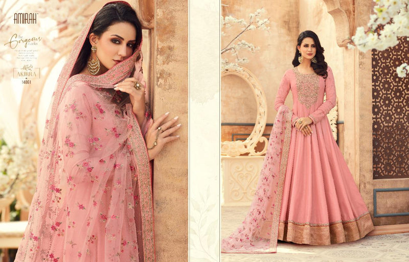 Amirah Designer Launch Akiraa Dola Silk With Heavy Embroidery And Handwork Designer Wedding Wear Salwar Kameez