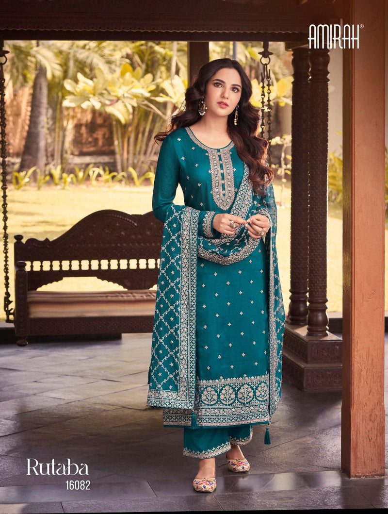 Amirah Rutaba Heavy Dola Silk With Embroidered Work Salwar Suit