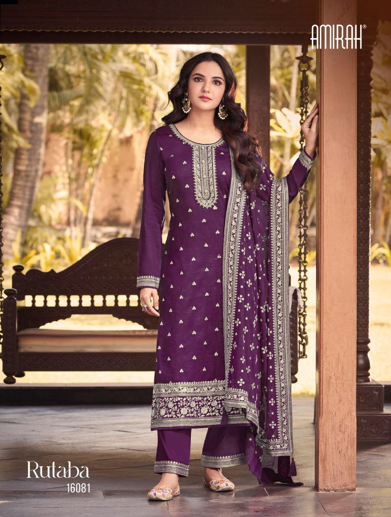 Amirah Rutaba Heavy Dola Silk With Embroidered Work Salwar Suit