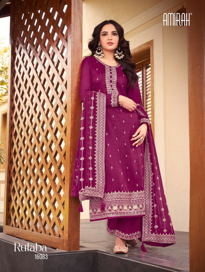 Amirah Rutaba Heavy Dola Silk With Embroidered Work Salwar Suit