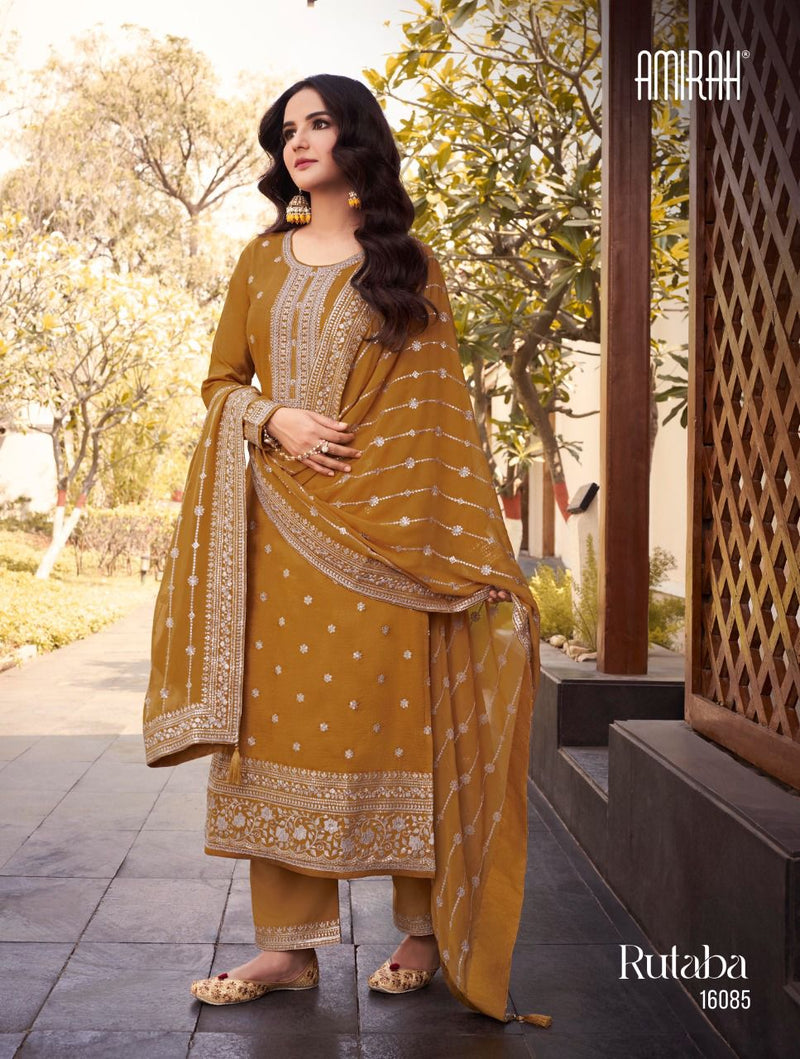 Amirah Rutaba Heavy Dola Silk With Embroidered Work Salwar Suit