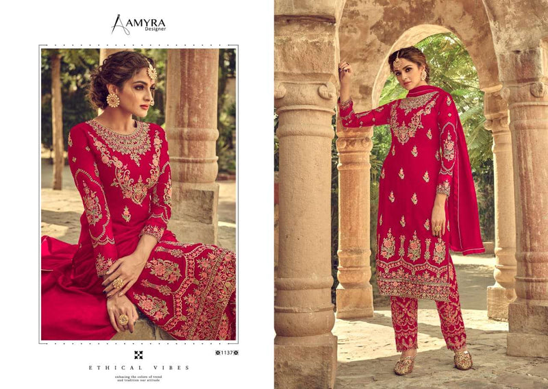 Amyra Designer First Look Vol 2 Georgette With Heavy Embroidery Diamond Work Sawlar Suit