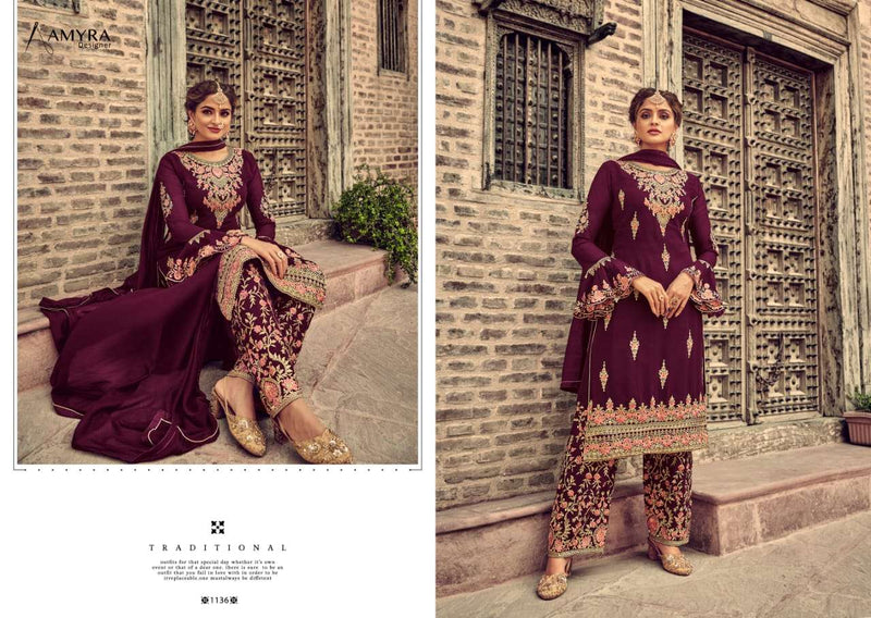 Amyra Designer First Look Vol 2 Georgette With Heavy Embroidery Diamond Work Sawlar Suit