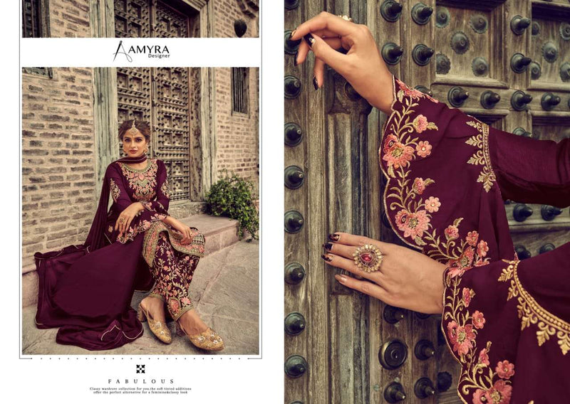 Amyra Designer First Look Vol 2 Georgette With Heavy Embroidery Diamond Work Sawlar Suit
