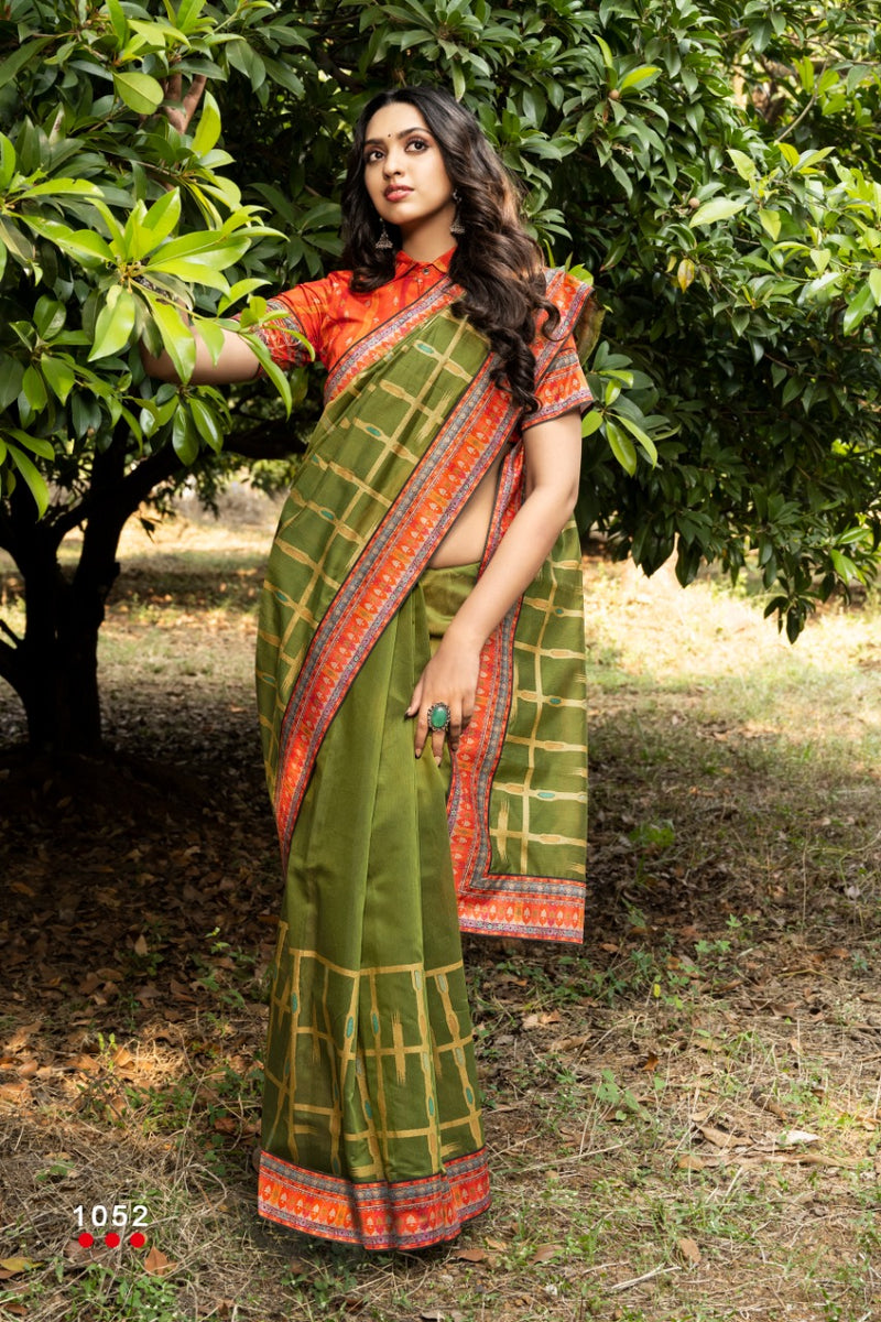 Angarika Launch By Moonlight Silk With Digital Printed With Classic Border Fancy Casual Wear Sarees