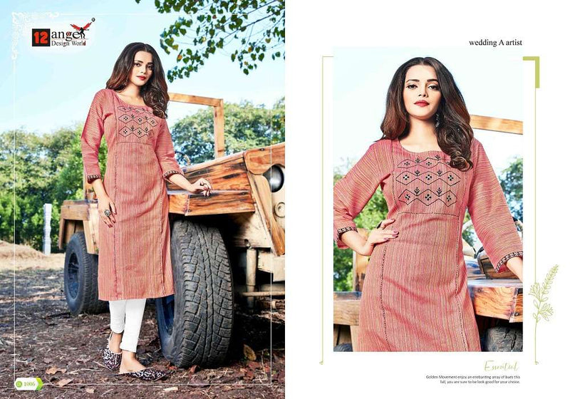Angle Pestle Cotton Casual Wear Kurti