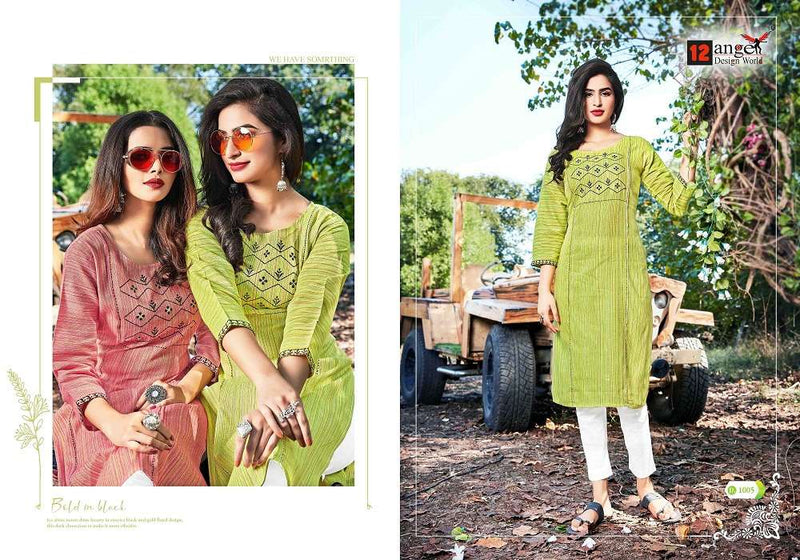 Angle Pestle Cotton Casual Wear Kurti