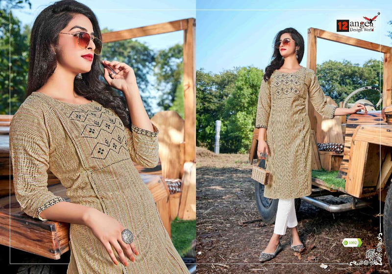 Angle Pestle Cotton Casual Wear Kurti