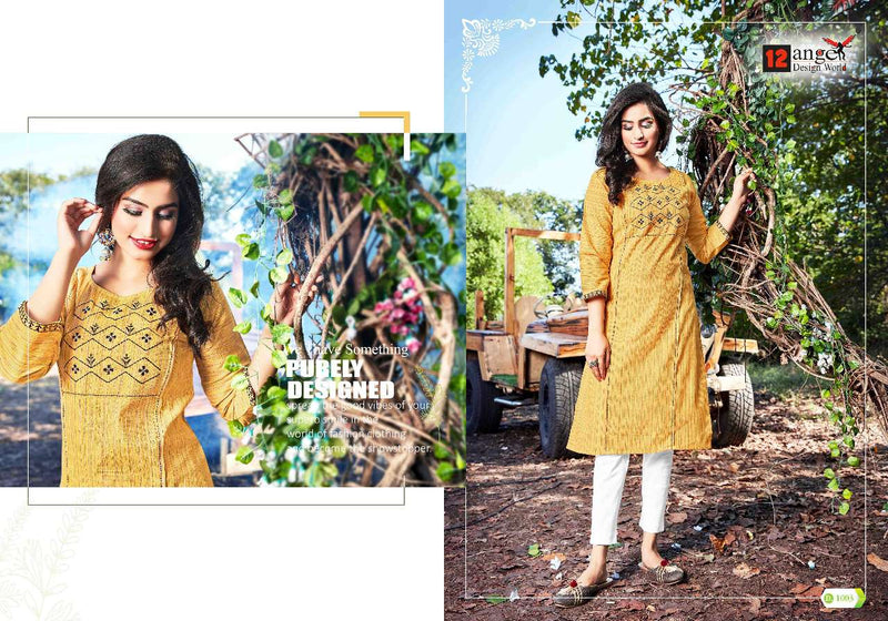 Angle Pestle Cotton Casual Wear Kurti